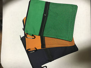 30 Golf Caddy Pouch Zippered Nylon Golf Ditty Bag 10 NAVY 10 ORANGE 10 LIMEGREEN