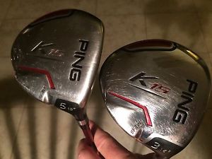 (2) Ping K15 RH Fairway Woods 3/16* Stiff, 5/19°Reg. Flex TFC149 Graphite, LOOK