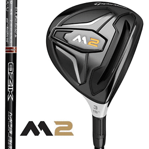 "LEFT HAND" TAYLORMADE M2 15 DEGREE 3 WOOD UPGRADE BLACK TIE 70M4 STIFF SHAFT