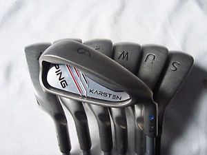 Nice Ping Karsten iron set 3-5 hybrid 6-SW Ping KS 401 graphite reg blue .75* up