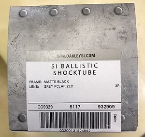 NEW OAKLEY SI BALLISTIC SHOCKTUBE MATTE BLACK / GREY POLARIZED LENS SUNGLASSES