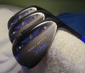 VOKEY PORTED BLACK CHROME 3 WEDGE SET 52-56-60 SPINE ALIGNED NEW KBS HI-REV