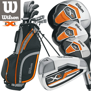 "NEW 2017" WILSON X31 MENS COMPLETE GOLF SET +DELUXE GOLF STAND BAG / 1" LONGER
