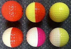 Lot Of 5 Ping Eye PUNCH Style golf Balls Solid Orange & Yellow  RAre 