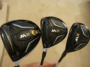 (LH) Taylor Made M2 WOOD SET 10.5* Driver, 15* fairway, 19* Hybrid STIFF NICE!