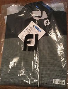 BNIP Tour Issue Men's FootJoy HydroLite Full Zip Vest BLK/WHT Checkered