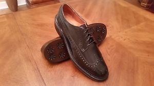 **RARE**Vintage Stuart McGuire Cordovan Black Wingtip Mens Golf Shoes NEW 10C