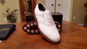 * *VINTAGE**  Footjoy Classics Dry Mens Golf Shoes 51411 NEW Wh 10.5C  USA MFG