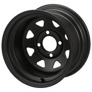 12" Black Steel Wheel and 23x10.5-12 Black Trail Tire Golf Cart Combo