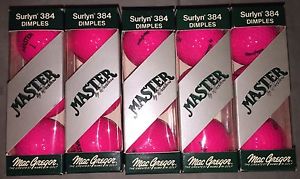 30 Vintage Master Mac Gregor Surlyn 384 Golf Balls Hot Pink #5 Jack Nicklaus