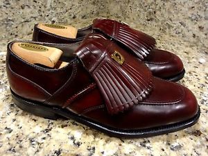 **FOOTJOY** MEN KILTED GOLF SHOES SIZE USA 8.5 E BURGUNDY LEATHER NEW VINTAGE