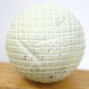 Antique Silver Town Golf Ball Mesh Patterned Gutty Vintage Scarce White