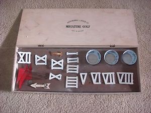 Antique Abercrombie and Fitch Co. Miniature Golf Hickory era Set Very Unique