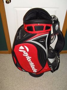 NEW TAYLORMADE RAC STAFF BAG NAME BILLY BALLEW & CUSTOM FIT IRONS BLACK/RED/WHT