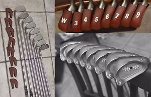(L@@K)  PING ZING (W,3-9) 8pc Black Dot KT-M Stiff Steel Golf  Clubs *MINTY*