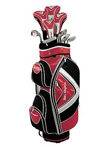 Ben Sayers Men's M15 Right Hand Regular 17 Piece Golf Set & Cart Bag -Red/Black