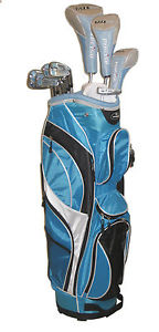 Golf PRECISE Ladies RH Golf Set Graphite Shafts ML55 Lt Blue+Bag+3 Cover Heads