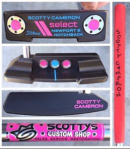 CUSTOM SHOP PINK BLUE 34 Inch Titleist Scotty Cameron Newport 2 Notchback Putter