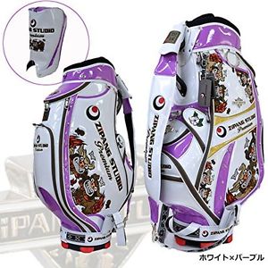 ZIPANG STUDIO 2015 Golf caddy bag Shisa &Hibiscus ZSS-017 White×Purple E207 1560