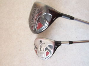 PING i15 9.5 Degree Driver S - Flex with PING i15 15.5 degree 3 wood S - flex