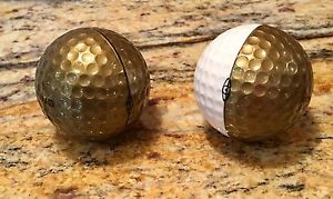 2 - Very Rare Pings - "Solid Gold & Gold/White" - Golf Balls -  Karsten Eye Ball