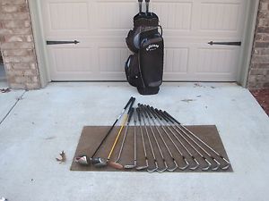 Taylor Made, Titleist Right Hand 13pc golf club set with Callaway Bag
