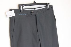 Aldo Valentini Cotton Twill Stretch SLIM Trousers Pants 34 $245 Dark Gray E#166