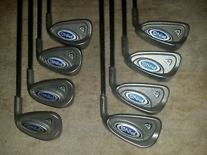 Ping I5 Irons Set Golf Clubs RH Green Dot Steel 3-PW Nice 2.25* Upright