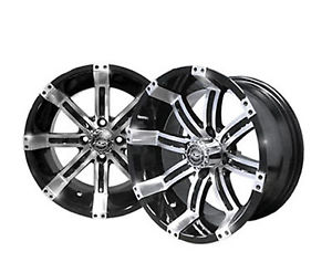 14" Madjax Octane Mach/Black Wheels and 205/30-14 Endura Golf Cart Tire Combo