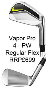 Nike Vapor Pro Blade Irons 4 - PW Regular Flex RRP£699 24 Hour Delivery