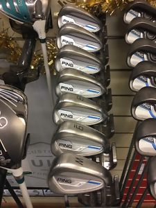 !! Display Ping i E1 Irons 4-PW Blue Lie CFS Distance Regular Steel Shafts !!