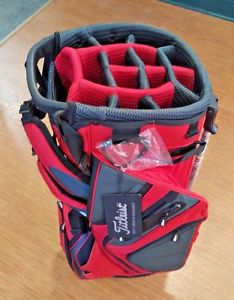 ***CLOSEOUT** Titleist 2016 Custom 14 Way Golf Stand Bag - Red/Charcoal/Black
