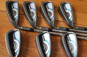 Very Nice LH Ping G Max Yellow Dot Iron Set (4~9,PW) Golf Club, CFS Stiff