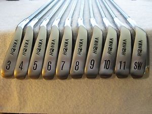Excellent Rare Honma® Mens New LB280 iron set 18K gold 4stars used 10 Pcs