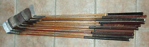 10 Antique Vintage Old 1920s Hickory Wood Shaft Golf Clubs 2 Scottish Nice Group
