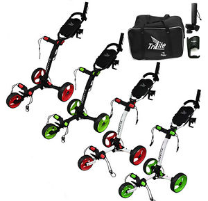 Axglo 2017 Trilite 3 Wheel Push/Pull Golf Trolley All Colours+Free £40 Gift Pack