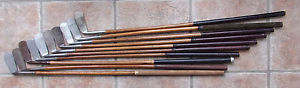 10 Antique Vintage Old 1920s Hickory Wood Shaft Golf Club Putters