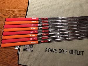 ••••KBS TOUR X-FLEX IRON SHAFTS 3-PW IOMIC STICKY 2.3 GRIPS GREAT CONDITION••••
