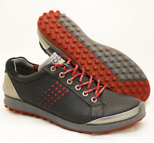 NEW Mens ECCO Biom Hybrid 2 Golf Shoes Black / Red Sz US 9 - 9.5 EU 43 -Ret $220