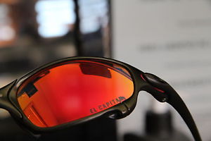 Oakley + CUSTOM JULIET CARBON + RUBY RED "The CAPTAIN" LENS + RARE ++ RED PADS++