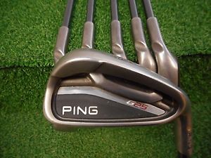 USED RH PING G25 5-PW IRON SET GOLD DOT PING TCT 80 LITE FLEX GRAPHITE