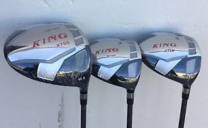 MENS SENIOR Graphite KING X750 10.5*, 3 & 5 Standard Length Wood Golf Set