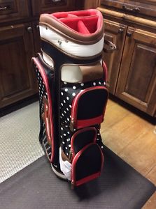 *MINT* Callaway Women's UpTown Cart Bag, Black/Red/Polka Dot, 6-Way Top