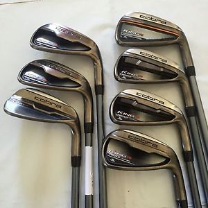 2016 Cobra King F6 Irons 5-GW Graphite Matrix Ozik Red Tie 65 Gram Regular Flex