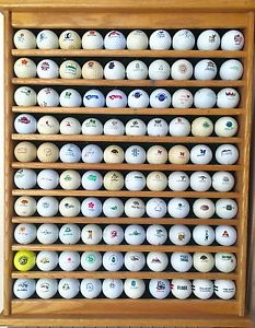 100-Vintage Tour/Logo/Resort /Country Club/Golf Balls In Classic Oak & Felt Rack