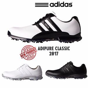 "NEW 2017" Adidas Mens Adipure Classic Spiked Waterproof Golf Shoes