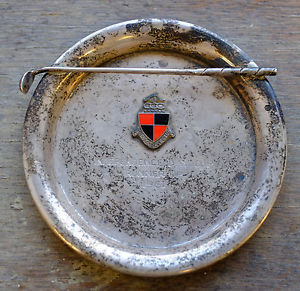 1961 Chevy Chase Club Sterling Golf Trophy Enamel Crest Golfer Golfing