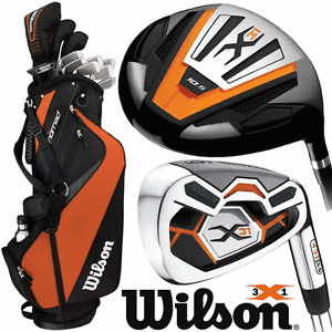 "40% OFF" WILSON MENS X31 HIGH LAUNCH COMPLETE GOLF SET +STAND BAG +1" LONGER