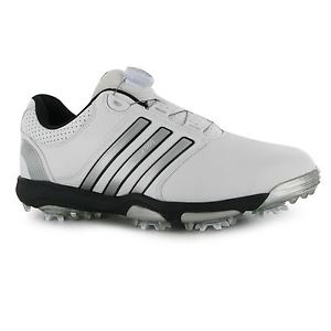 Adidas Tour 360 Boa Golf Shoes Mens White/Silver Golfing Footwear Shoe