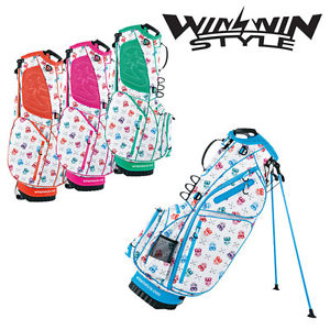 [NEW] WINWIN STYLE GOLF JAPAN HAPPY SKULL Light Weight STAND CADDY BAG SET 2017